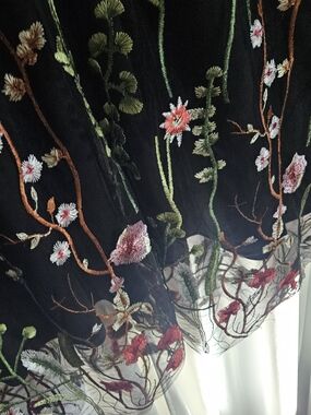 Woman's Black Floral Embroidered Dress
